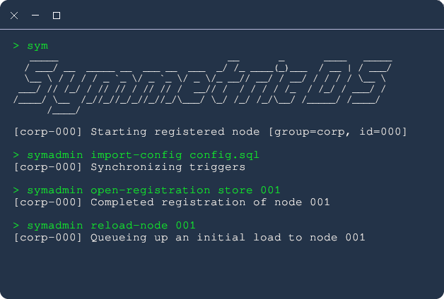 SymmetricDS Command Window